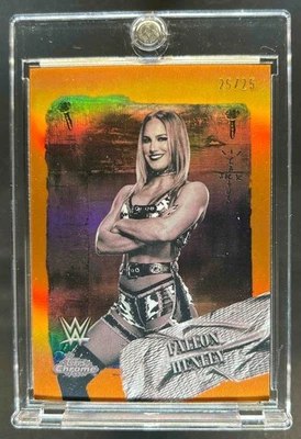 2025 Topps Chrome WWE x Cactus Jack Fallon Henley Rebels Orange Refractor #25/25 - Image 1 of 2