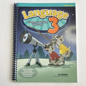 Abeka Language 3 Grammar Writing Work Text Teacher Key Spiral Bound Homeschool - Picture 1 of 3