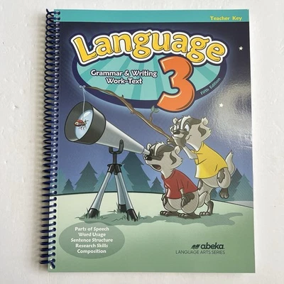 Abeka Language 3 Grammar Writing Work Text Teacher Key Spiral Bound Homeschool - Image 1 of 3
