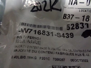 Genuine Lower Hinge Mount Bolt W716831-S439 ** QUANITY ONE** - Picture 1 of 9