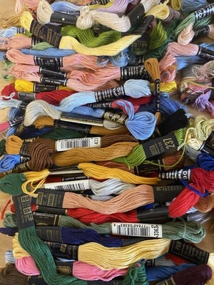 Large Mixed Lot  Assorted Brands Cotton  Embroidery Floss Multi Color 100 Skeins - Image 1 of 2