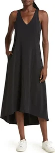 Maxi Vestido Zella Getaway Relajado Alto-Bajo Negro M Nuevo con Etiquetas - Imagen 1 de 5