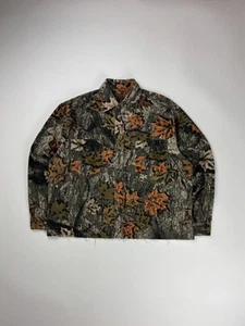 Vintage Real Tree Camo Cropped Button Up Long Sleeve Shirt / Boxy Fit / XL Green - Picture 1 of 3