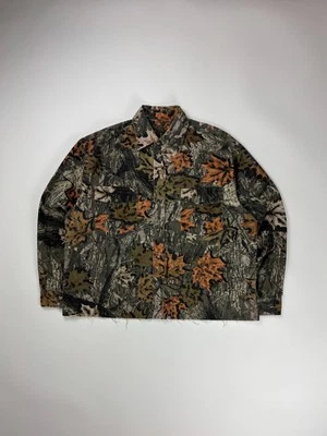 Vintage Real Tree Camo Cropped Button Up Long Sleeve Shirt / Boxy Fit / XL Green - Image 1 of 3