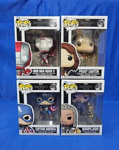 Marvel Infinity Saga Funko Pop Lot of 4 Iron Man Peggy Carter Cap Amer Whiplash - Picture 1 of 6