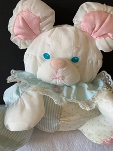 Vintage Fisher Price blau/weiße Puffalump Rasselmaus 1988 - Bild 1 von 2