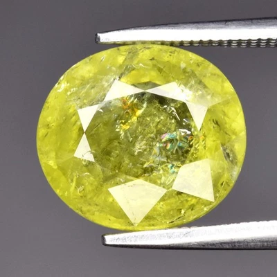 💎 Granate grosular verde amarillento natural ovalado de 4,65 quilates 10,8 x 9,8 mm - gema de África Foto 1 de 4
