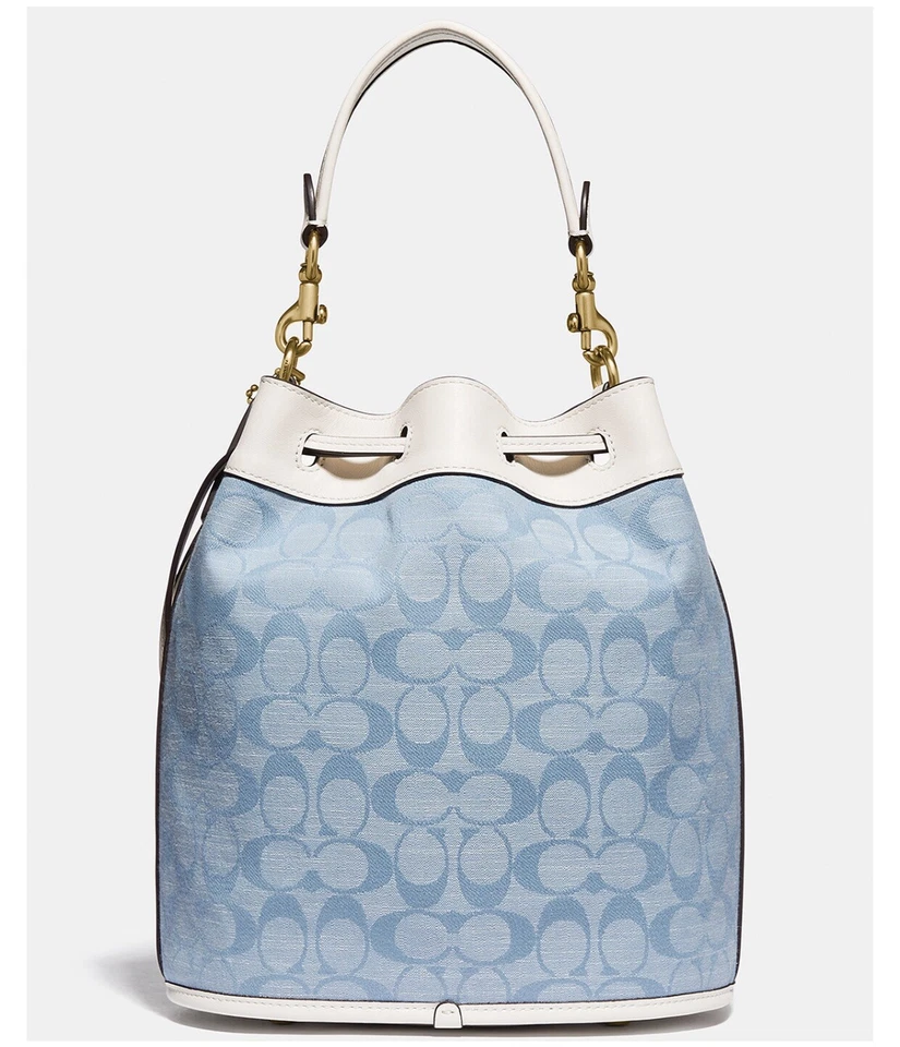 COACH Field Bucket Bag In Signature Jacquard Blue WITH TAGS