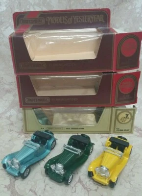 Matchbox Models of Yesteryear Y1-3 1936 Jaguar SS100 issue 7, 12, 13. - Image 1 of 4
