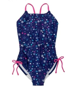 Speedo Youth 1-piece Swimsuit, Navy Stars, Girl Swimwear, Size M/ - Picture 1 of 2