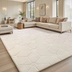 Fluffy Rugs Anti-Slip Large Shaggy Rug Super Soft Mat Living Room Bedroom Carpet - Picture 1 of 37