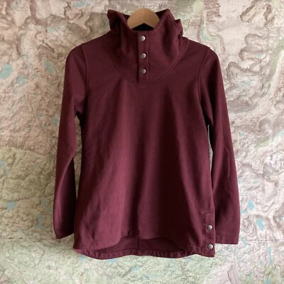 Pullover polar con capucha cuello capucha a presión medio para mujer The North Face rojo vino Foto 1 de 4