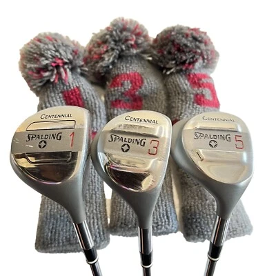 Spalding Centennial SC 353 Fairway Metal Wood Set 1/3/5 w/Headcovers Vintage - Image 1 of 4