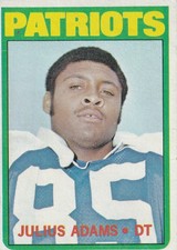Julius Adams 1972 Topps Rookie Card RC #97 New England Patriots VG-EX
