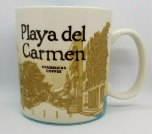 Starbucks Playa del Carmen 2012 Mug Palm Tree City Graphic 16 fl oz Multicolour - Foto 1 di 6