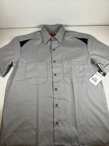 Dickies High-Performance Shop Work Shirt Mens Size Medium Smoke/Black Grey/Black - Picture 1 of 7