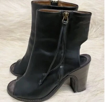 Botas de tornozelo Buttero de couro com zíper, italianas, tamanho 39 - Imagem 1 de 4