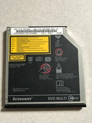 Lenovo ThinkPad DVD Multi Writable CD-RW Drive 39T2851 39T2850 UJ-852 - Image 1 of 4