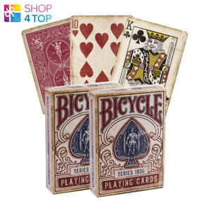 2 BICYCLE 1900 SERIES RED MARKED PLAYING CARDS DECK MAGIC TRICKS NEW