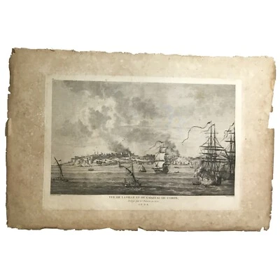 Rare Book Plate, Seascape, Greece, Town of Coron(Koroni) besieged by Russians - Image 1 of 4