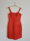 H&amp;M Orange Silk Feel Fitted Pencil Dress Size 8