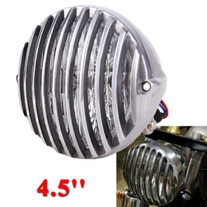 Faro redondo H4 retro para motocicleta 4.5 cromo para Harley Bobber Chopper personalizado - Imagen 1 de 12