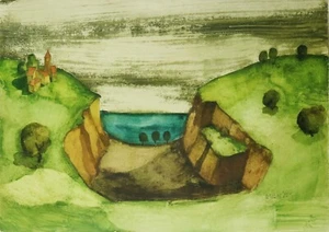 Gemälde Gemälde Gemälde RISSONE Paolo Öl auf Karton 1975 - Bild 1 von 2