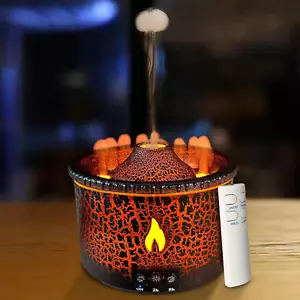Volcano Diffuser, Essential Oil Diffuser 300Ml Volcano Humidifier with Flame & V - Picture 1 of 12