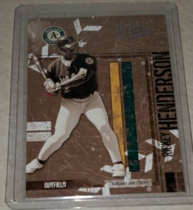 2005 Leather & Lumber - RICKEY HENDERSON - Silver Parallel ‐ OAKLAND A's #d/100