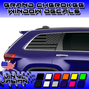 2x American Flag USA Side Window Decal for 2011-2020 Jeep Grand Cherokee - Picture 1 of 3