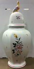 ANTIQUE VINTAGE EXTRA LARGE 22" MOUSTIERS GINGER JAR WITH BIRD TOP