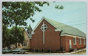 Postcard Epworth Methodist Church Rehoboth Beach Delaware DE Cars - Picture 1 of 2