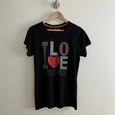 Miss Me T-Shirt Women’s L Black Branded Graphic Print on Front Short Sleeve - Image 1 of 4
