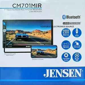 NEW Jensen CM701MIR 2-DIN Digital Media Car Stereo w/ 7" LCD, Bluetooth - Picture 1 of 1