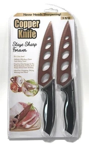 Copper Knife Set of 2 Stainless Steel Never Needs Sharpening NEW - Picture 1 of 3