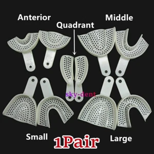 Plastic Dental Disposable Perforated Denture Impression Trays 5 Size Upper+Lower - Picture 1 of 19