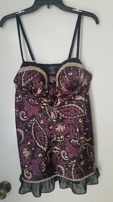 Lencería Babydoll Apt 9 púrpura negra talla XL Foto 1 de 3