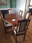 Old Charm Dining Table & 6 chairs (inc 2 Carvers) Original Wood Brothers Oak