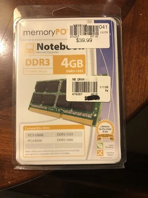 Centon 4GB DDR3-1333MHz 204pin Laptop RAM (CMP1333SO4096.01) SO-DIMM, 204 Pin - Image 1 of 4