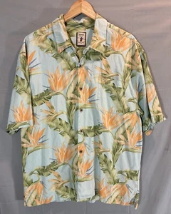 Jamaica Jaxx Men's XL 100% Silk Tropical Floral Camp Shirt Short Sleeve Beach - Picture 1 of 12