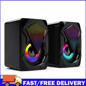 X2 RGB Computer Speakers USB Powered 3Wx2 Bass Speakers for Desktop Laptop PC - Afbeelding 1 van 12