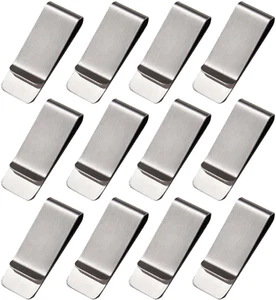 12-Pack Stainless Steel Money Clips, Slim Cash & Credit Card Holder, Minimalist - Picture 1 of 7