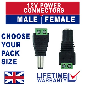 12V DC MACHO POWER BALUN HEMBRA CONECTOR CABLE ADAPTADOR PARA TIRA LED LUZ - Imagen 1 de 9