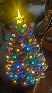 Ceramic  Nostalgic 18" Christmas Tree With 90 Lights And Star "With Origina Box"