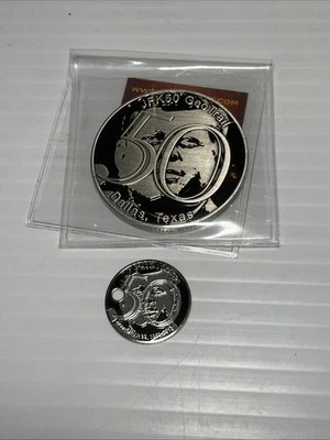 JFK Geotrail Geocoin With Matching Pathtag - Image 1 of 4