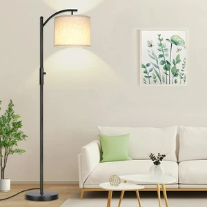 Dimmable Floor Lamp, Arc Lamps for Living Black+Dimmable Rotary Switch - Picture 1 of 8