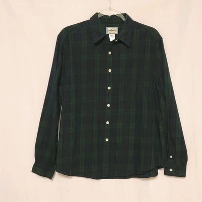 VTG Pendleton Wmn's Blackwatch Plaid Long Sleeve Button Up Blouse Sz XL Preppy  - Image 1 of 4