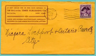 U.S. Advertising Cover:  For Batavia Times Publ. Co. N. York   / MB-432 - Image 1 of 2