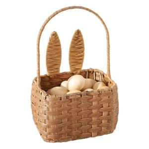 Easter Basket with Handle Kids Bunny Easter Baskets Rabbit Harvest Flower Gir... - Picture 1 of 9