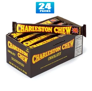 Full Box 24x Bars Charleston Chew Chocolate Flavor - 1.87oz Each - Picture 1 of 3